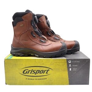 Grisport Boa Constructor Work Boots Mens 8.5 Brown Leather Waterproof Safety Toe